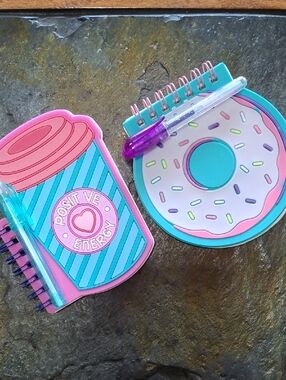 Positive Energy Coffee & Donut Mini Notebooks - Pink & Teal